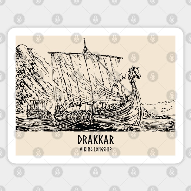 Drakkar Viking Longship Sticker by Lakeric